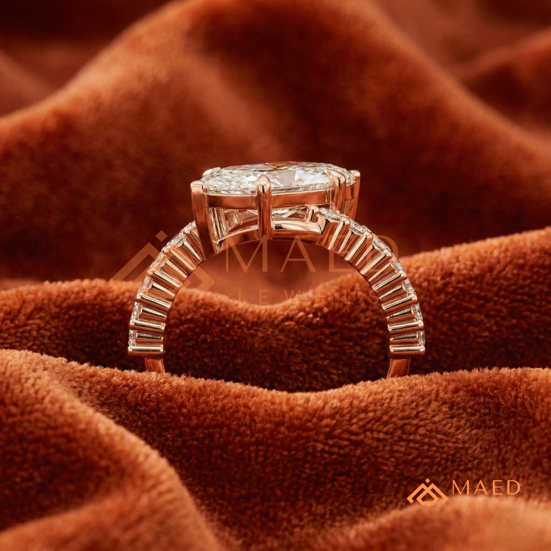 Marquise Cut Diamond Bypass Engagement Ring in Sterling Silver, 14K Gold, & 14K Rose Gold