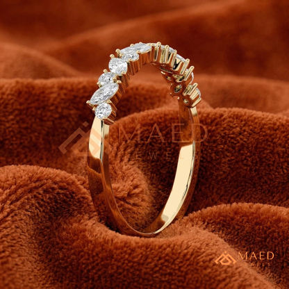 Aria Floating Marquise Cluster Eternity Band | Silver, 14K Yellow, & Rose Gold