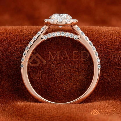 Majestic Oval Brilliant Halo Ring in 14K Yellow Gold, Rose Gold & Sterling Silver