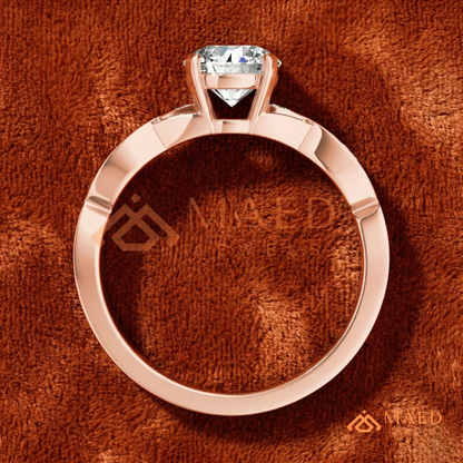 Marquise Accent Solitaire Engagement Ring – Minimalist Diamond Ring