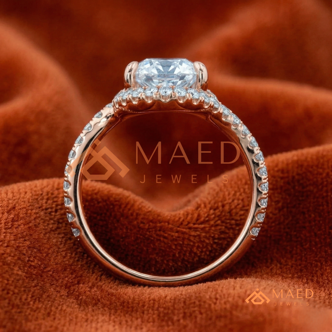 Pear Cut Halo Bypass Engagement Ring in Sterling Silver, 14K Gold & 14K Rose Gold