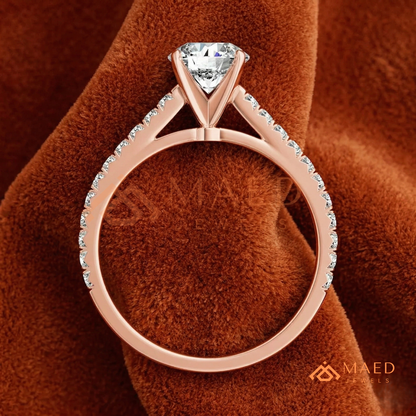 Classic Marquise [Gemstone Type] Solitaire Accent Ring in 14K Yellow Gold, Rose Gold & Silver
