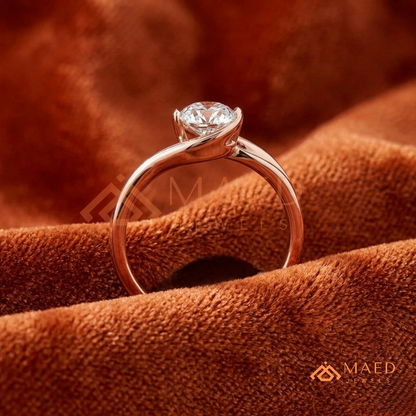 Marquise Cut Solitaire Engagement Ring with Multi-Row Pavé Band – Silver, 14K Gold, or 14K Rose Gold