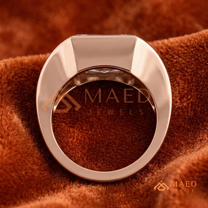Nature-Inspired Radiant Cut Three-Stone Engagement Ring with Thorn Band in Silver, 14K Gold & Rose Gold