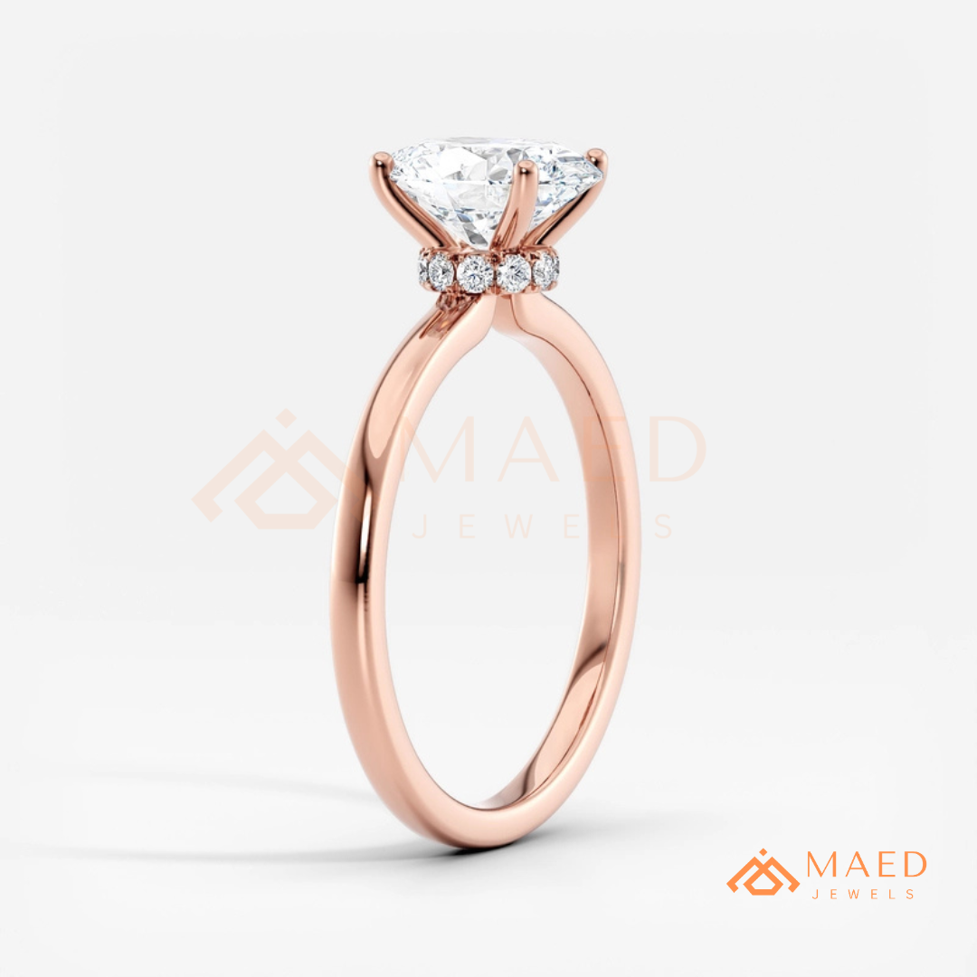 Classic Oval Cut Solitaire Engagement Ring in Silver, 14K Gold, & 14K Rose Gold