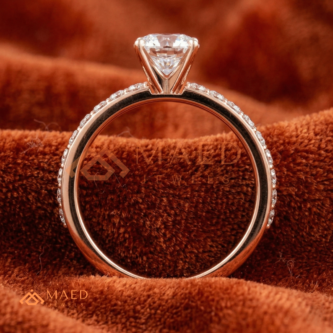 Romantic Heart Cut Bypass Engagement Ring with Swirl Pavé Band