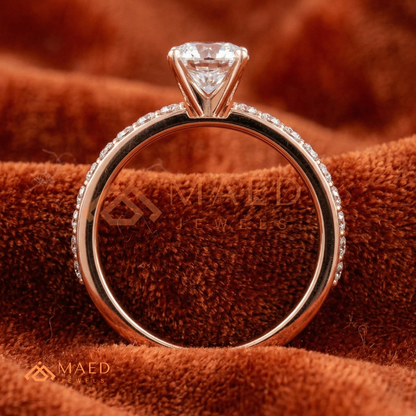 Romantic Heart Cut Bypass Engagement Ring with Swirl Pavé Band