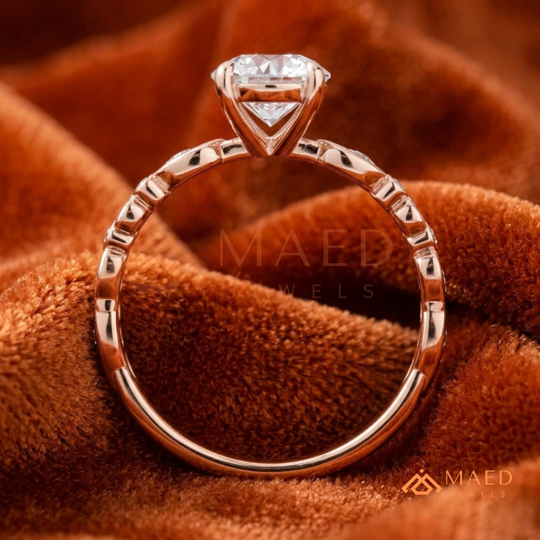 Enchanted Princess Cut Scroll Diamond Simulant Ring in 14K Yellow Gold, Rose Gold & Silver