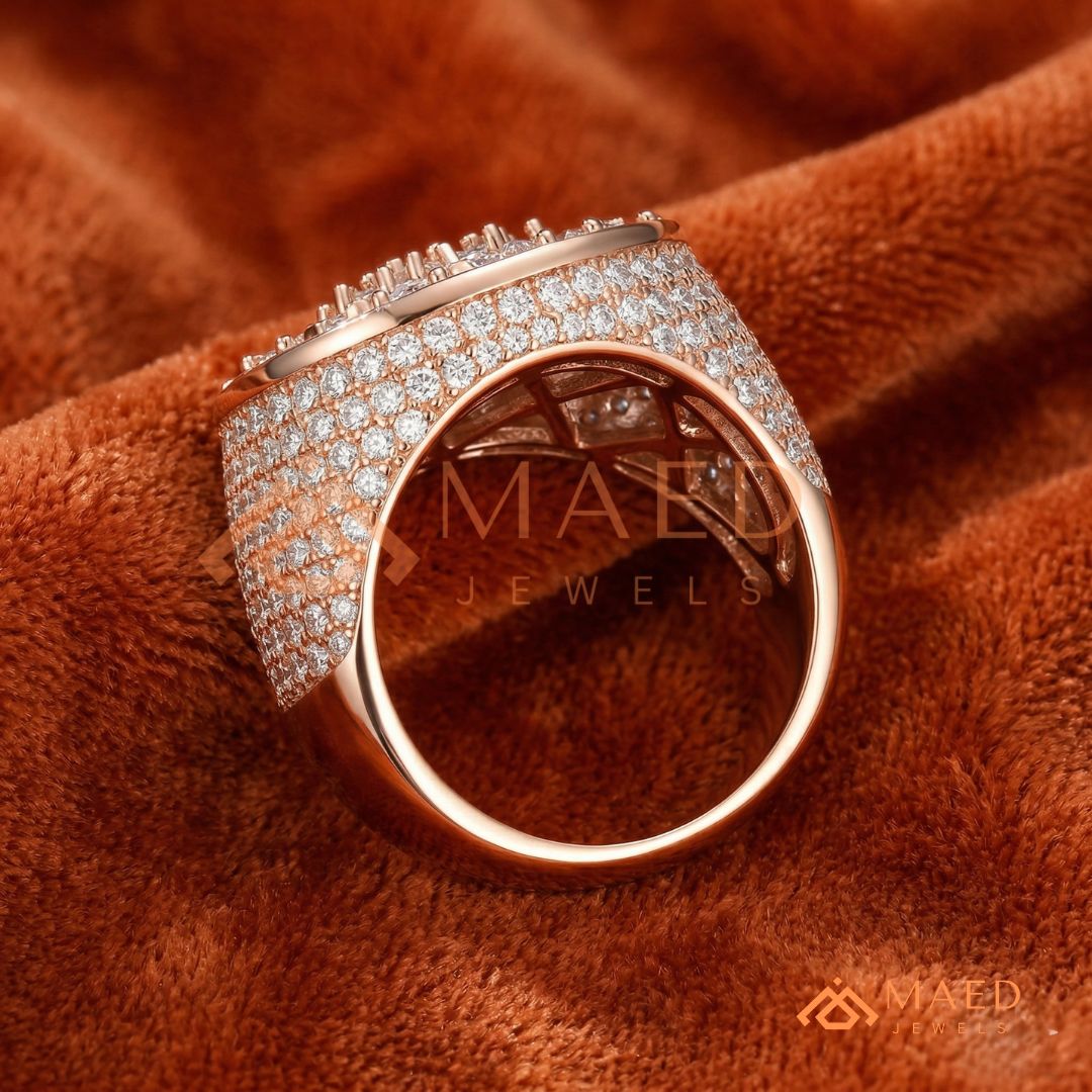 Men's Round Cluster Pave Statement Ring | Sterling Silver, 14K Gold & Rose Gold