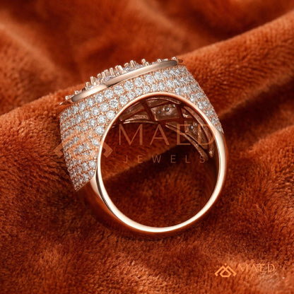 Men's Round Cluster Pave Statement Ring | Sterling Silver, 14K Gold & Rose Gold