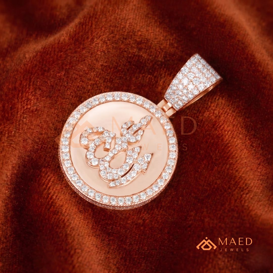 The Divine Pavé Pendant – 14K Gold, Rose Gold & Sterling Silver with Hand-Set Brilliant Diamonds