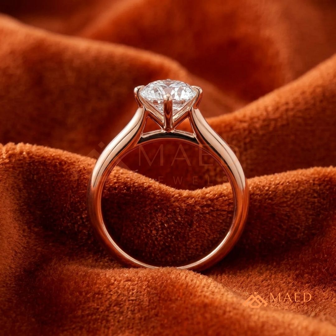 Elongated Oval Cut Solitaire Engagement Ring | 14k Gold, Rose Gold & Sterling Silver
