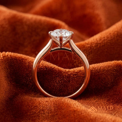 Elongated Oval Cut Solitaire Engagement Ring | 14k Gold, Rose Gold & Sterling Silver