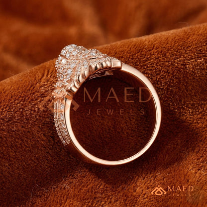 Men's Iced-Out Concentric Circle Dome Ring | Silver, 14K Gold & Rose Gold