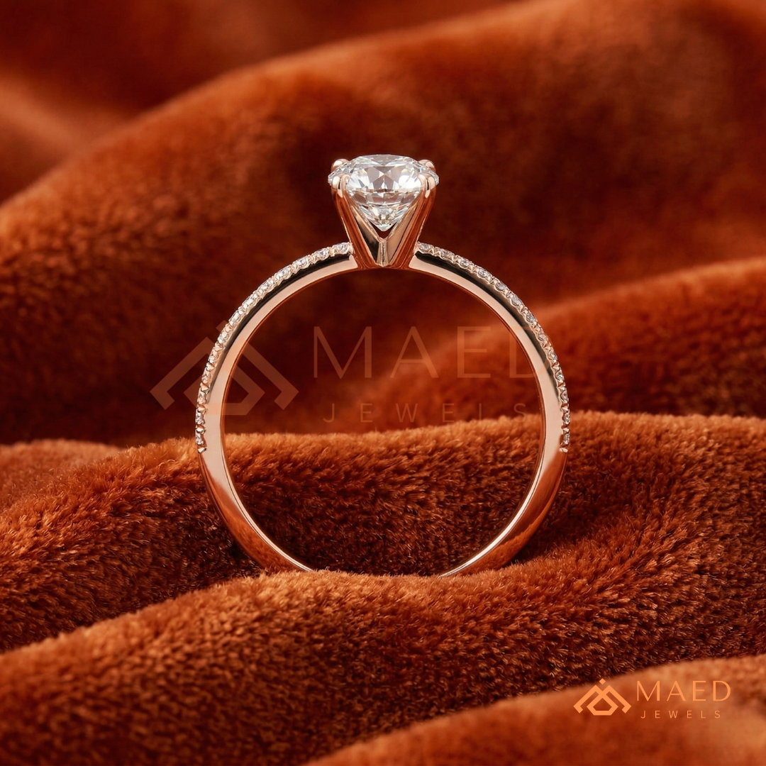 Marquise Cut Split Shank Engagement Ring in Sterling Silver, 14k Gold, or 14k Rose Gold