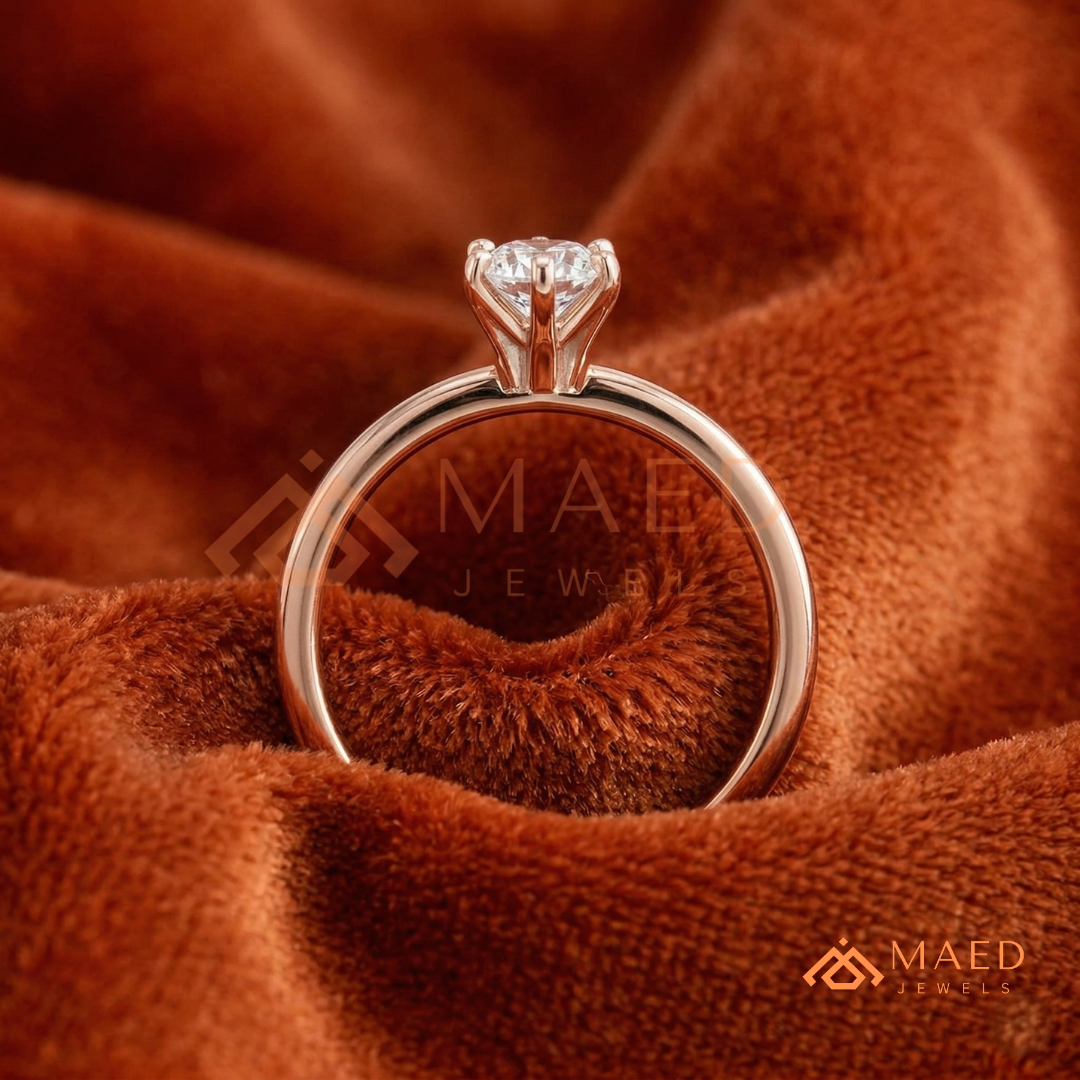Intertwined Vortex Halo Diamond Simulant Ring in 14K Yellow Gold, Rose Gold & Silver
