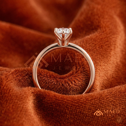 Intertwined Vortex Halo Diamond Simulant Ring in 14K Yellow Gold, Rose Gold & Silver