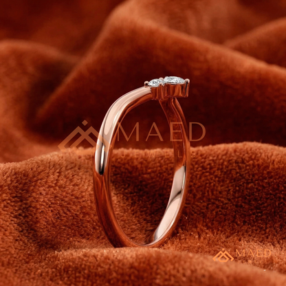 Pear Cut Cluster Chevron Wedding Band | V-Shaped Wishbone Tiara Ring in Silver, 14K Gold, & Rose Gold