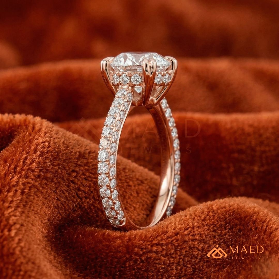 Nature-Inspired Radiant Cut Three-Stone Engagement Ring with Thorn Band in Silver, 14K Gold & Rose Gold