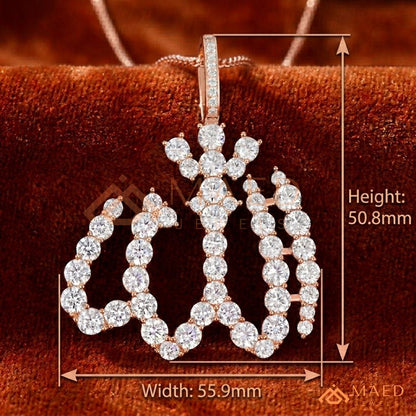 Exquisite Diamond-Accented Arabic Calligraphy Allah Pendant