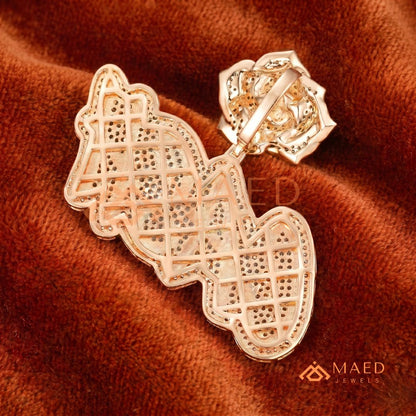 Iced Out "CASH" Money Rose Pendant – 14K Gold, Rose Gold & Sterling Silver Hip Hop Charm