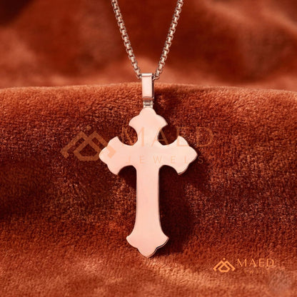 Royal Baroque Diamond Cross Statement Pendant | Silver, 14K Yellow & Rose Gold