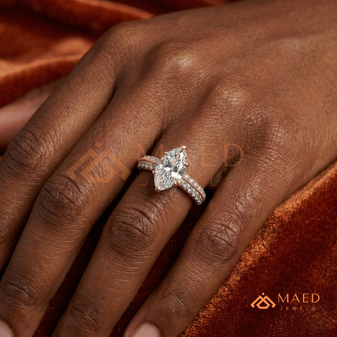 Vintage-Inspired Halo Diamond Simulant Ring in 14K Yellow Gold, Rose Gold & Sterling Silver