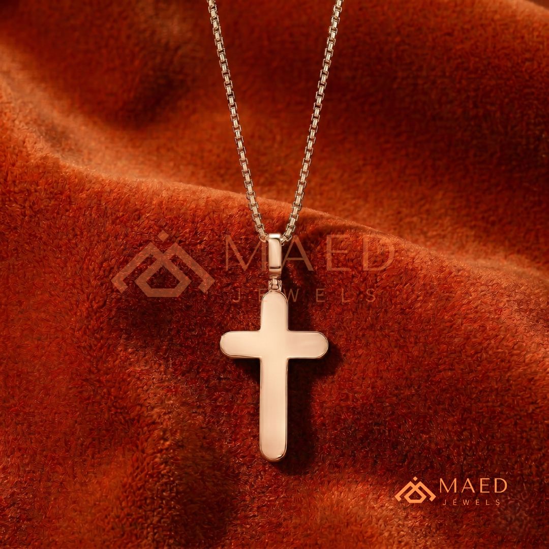 Heavy Micro Pavé Jesus Christ Cross Charm – Dual-Tone Statement Pendant