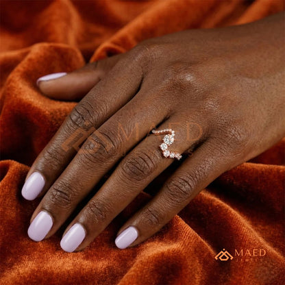 Nature-Inspired Radiant Cut Three-Stone Engagement Ring with Thorn Band in Silver, 14K Gold & Rose Gold