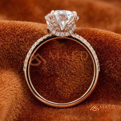 Nature-Inspired Radiant Cut Three-Stone Engagement Ring with Thorn Band in Silver, 14K Gold & Rose Gold