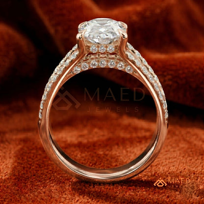Art Deco Emerald Cut Engagement Ring with Stepped Baguette Side Stones