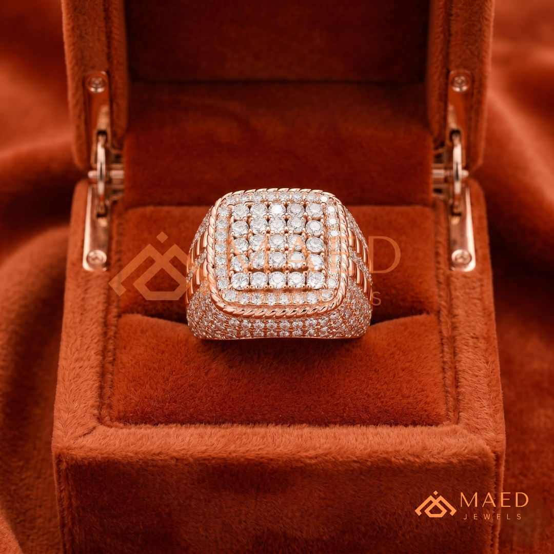 Men's Concentric Pave Diamond Dome Ring | Silver, 14K Gold & Rose Gold