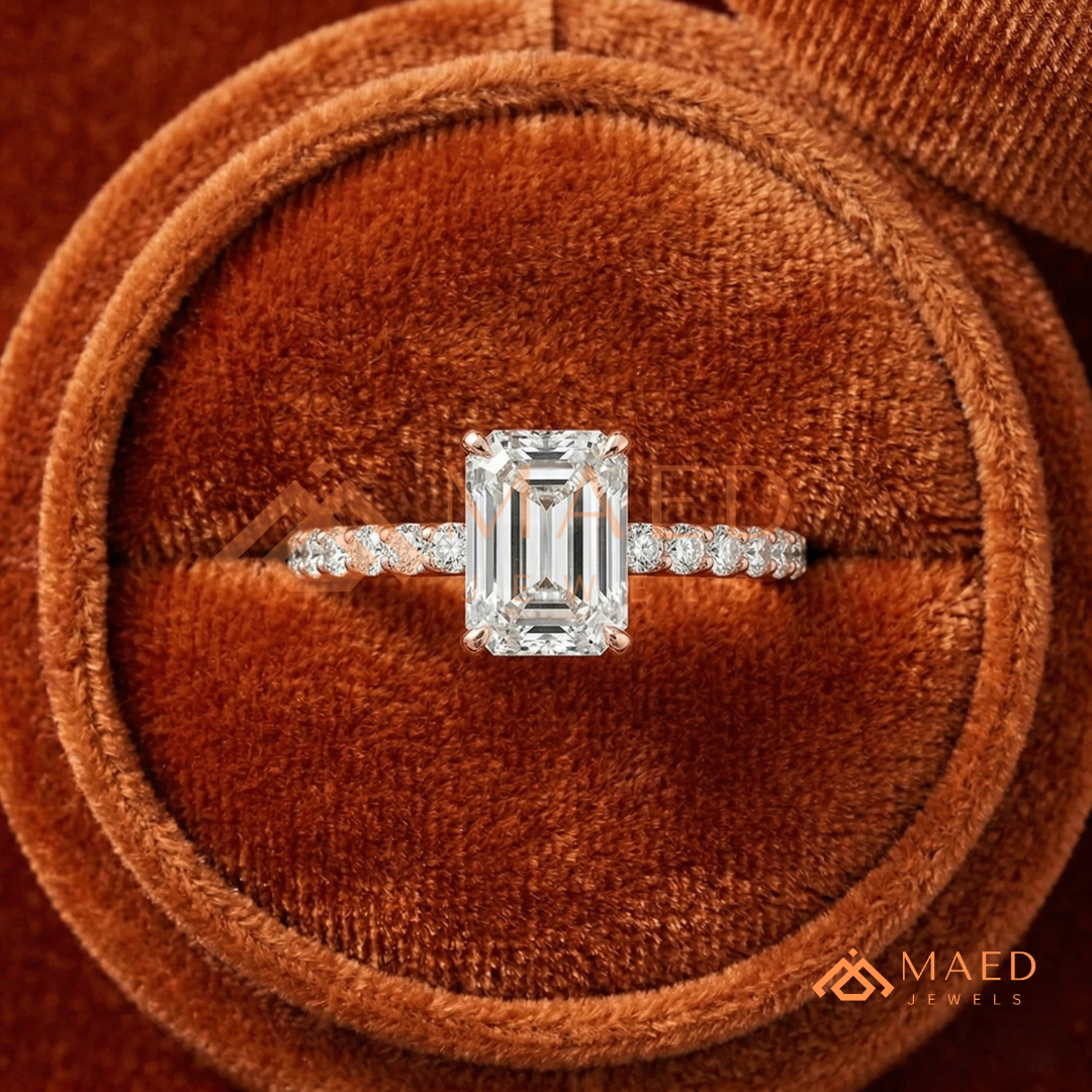 Premium Halo Engagement Ring | Oval, Radiant & Princess Cut Pavé Bands