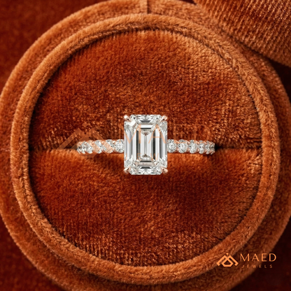 Premium Halo Engagement Ring | Oval, Radiant & Princess Cut Pavé Bands