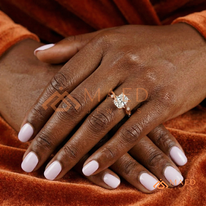 Enchanted Vine Radiant Cut Ring | Nature-Inspired Branch Wedding Band | 14K Gold, Rose Gold & Sterling Silver