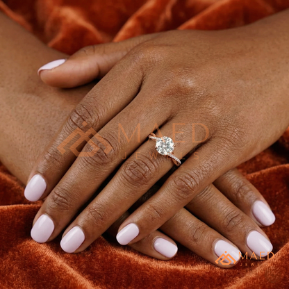 Nature-Inspired Shield Cut Three-Stone Engagement Ring with Textured Bark Band in Silver, 14K Gold & Rose Gold