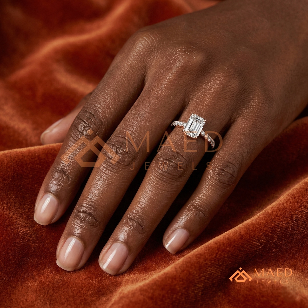 Romantic Heart Cut Bypass Engagement Ring with Swirl Pavé Band