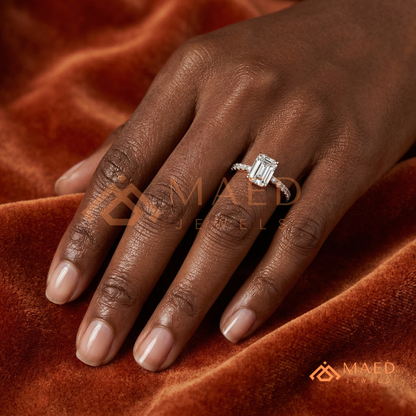 Romantic Heart Cut Bypass Engagement Ring with Swirl Pavé Band