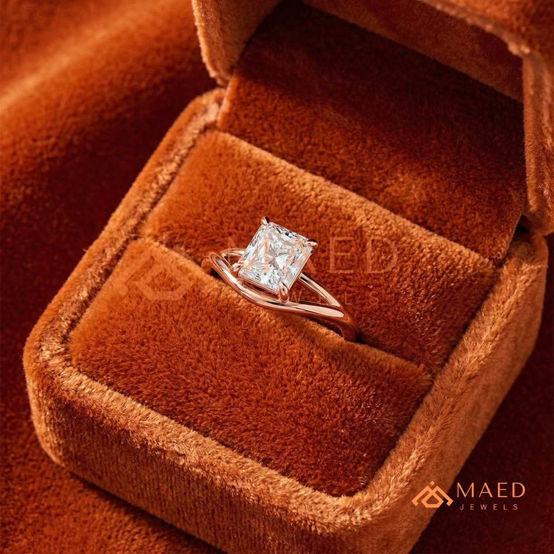 Classic Round Cut Pavé Diamond Band Promise Ring in Silver, 14K Yellow or Rose Gold