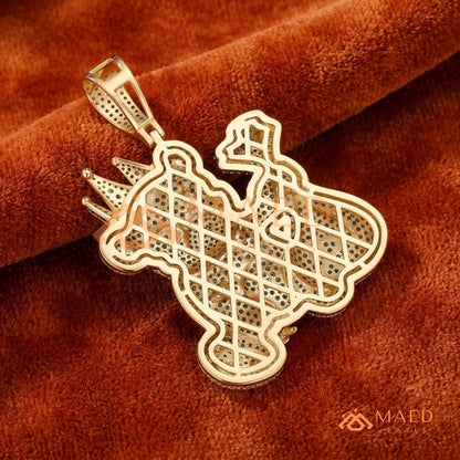 Fully Flooded 3D Money Bear Charm – Rich Teddy Stacks Pendant