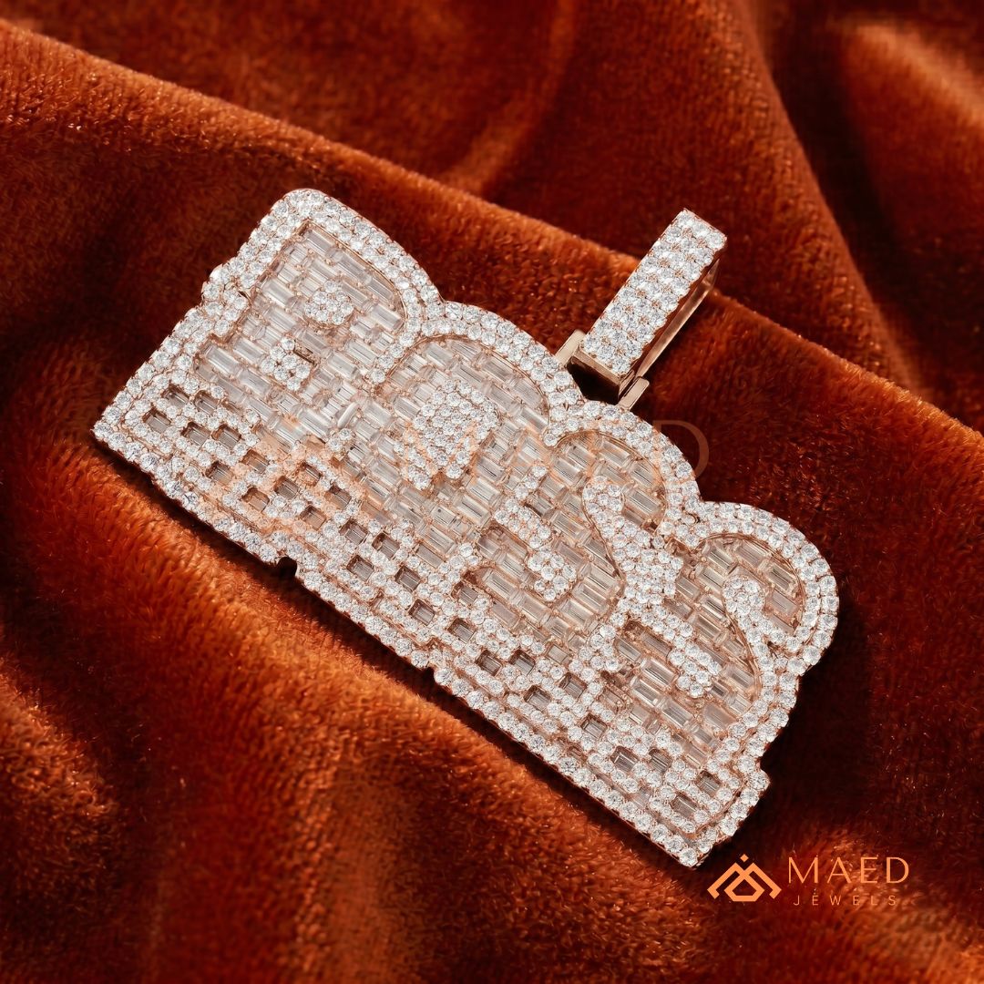 BOSS Luxury Diamond Letter Pendant - Sterling Silver, 14K Gold & Rose Gold
