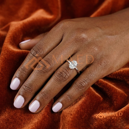 Classic Oval Cut Solitaire Engagement Ring in Silver, 14K Gold, & 14K Rose Gold