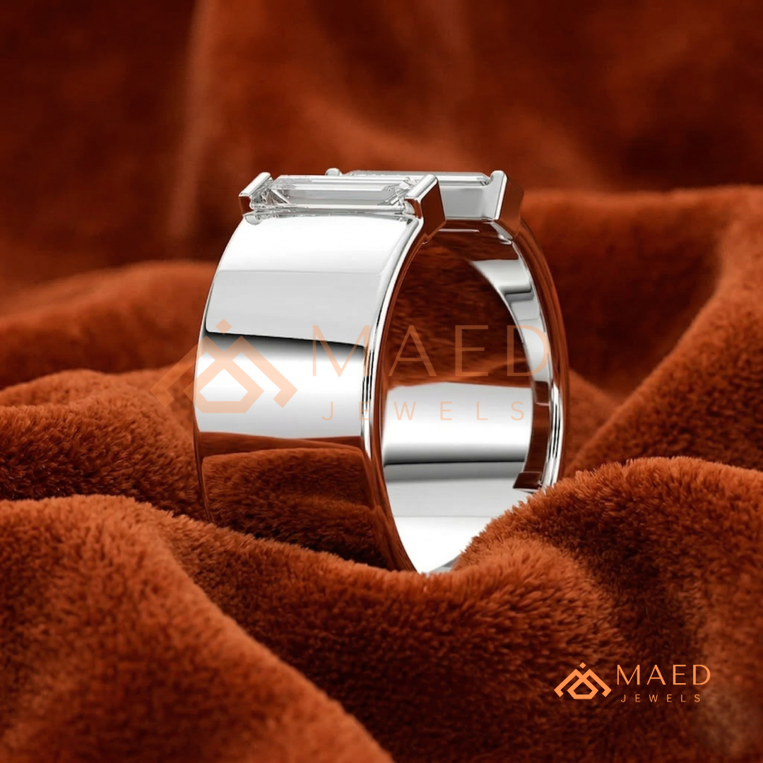 Minimalist Two-Stone Open Cigar Ring – Silver, 14K Yellow & Rose Gold