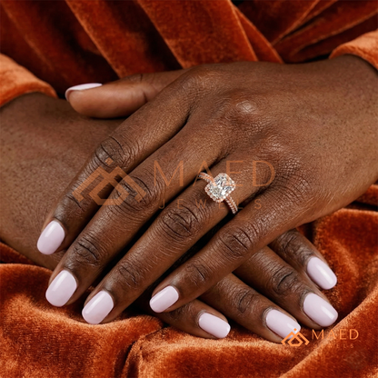 Classic Round 3-Stone Engagement Ring with Twisted Pavé Band