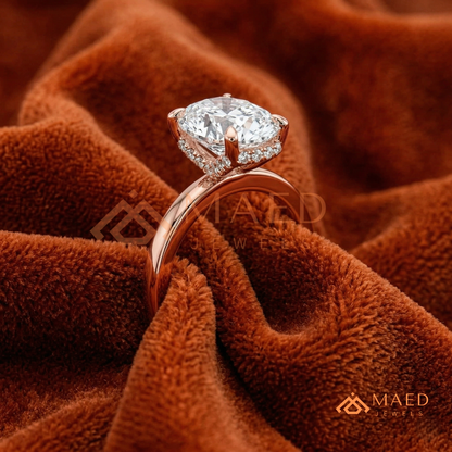 Classic Oval Cut Moissanite Solitaire Ring | 14K Gold, Rose Gold & Sterling Silver Engagement Ring for Women