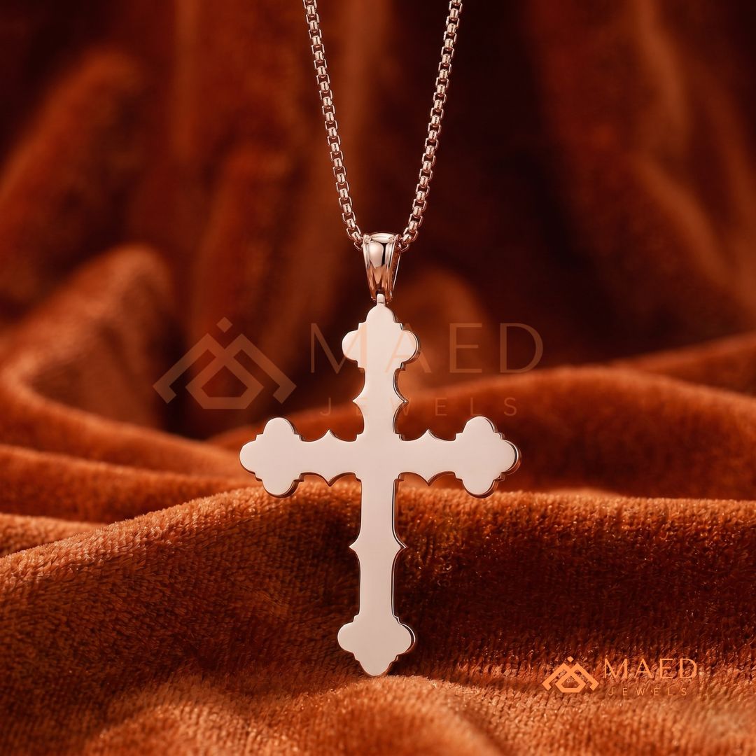 Byzantine Clover Cross Pendant – Iced Out Micro Pave Statement Necklace