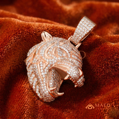 The Roaring Tiger Iced Out Pendant – High-Detail Hip Hop Jewelry