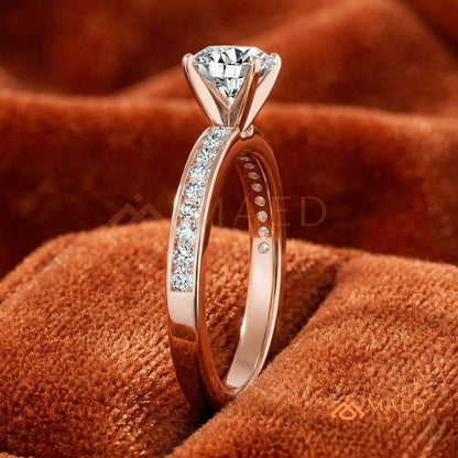 Princess Cut Diamond Engagement Ring | 14k Gold, Rose Gold & Sterling Silver Sparkle Solitaire Accented Band