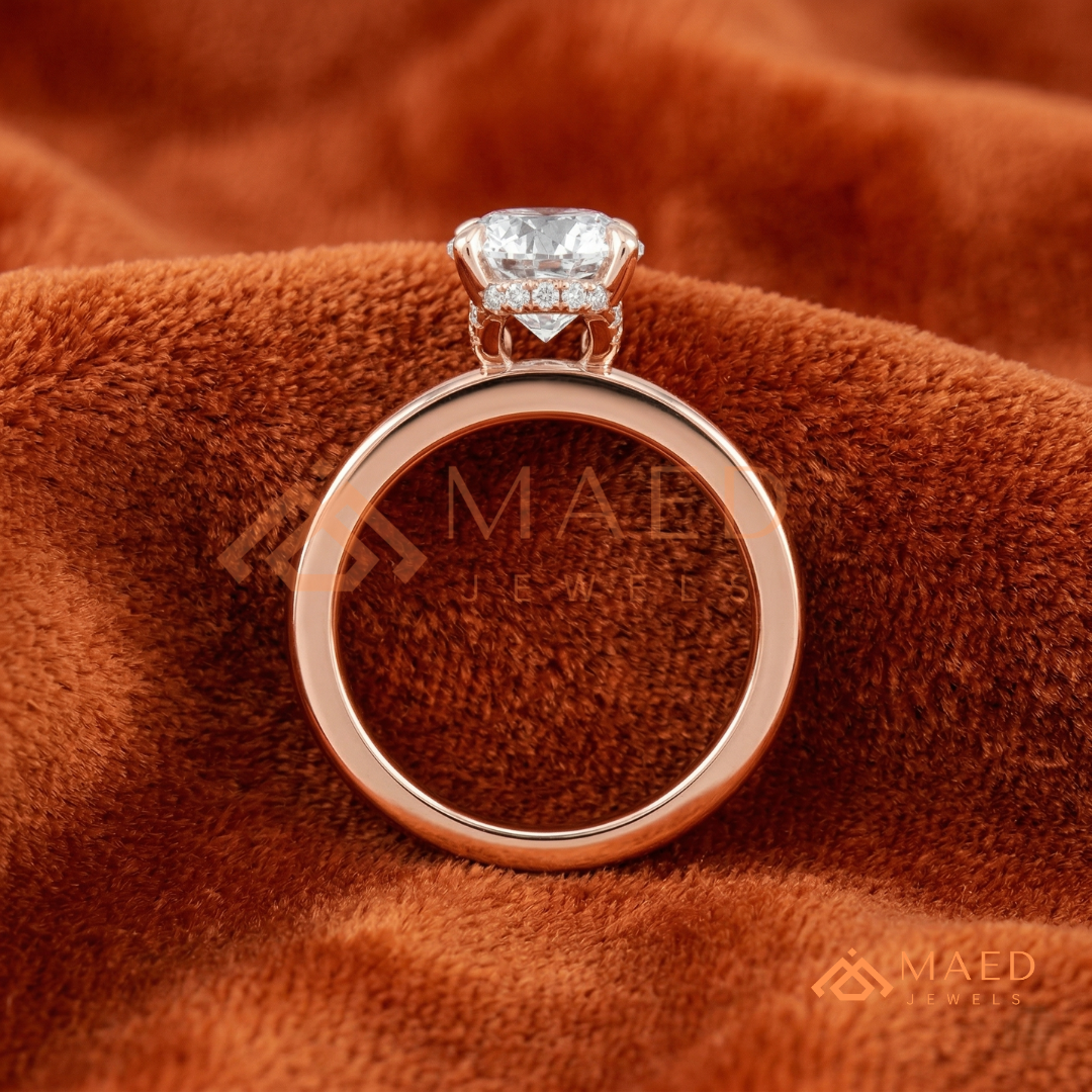 Classic Oval Cut Moissanite Solitaire Ring | 14K Gold, Rose Gold & Sterling Silver Engagement Ring for Women