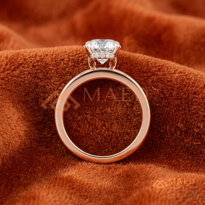 Classic Oval Cut Moissanite Solitaire Ring | 14K Gold, Rose Gold & Sterling Silver Engagement Ring for Women